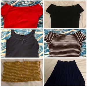 9 tops 1 skirt brandy melville
